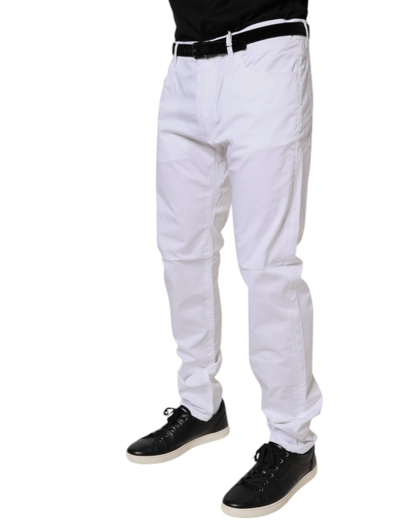 Dolce & Gabbana Vita Bomulls Stretchiga Skinny Klänning Formella Byxor