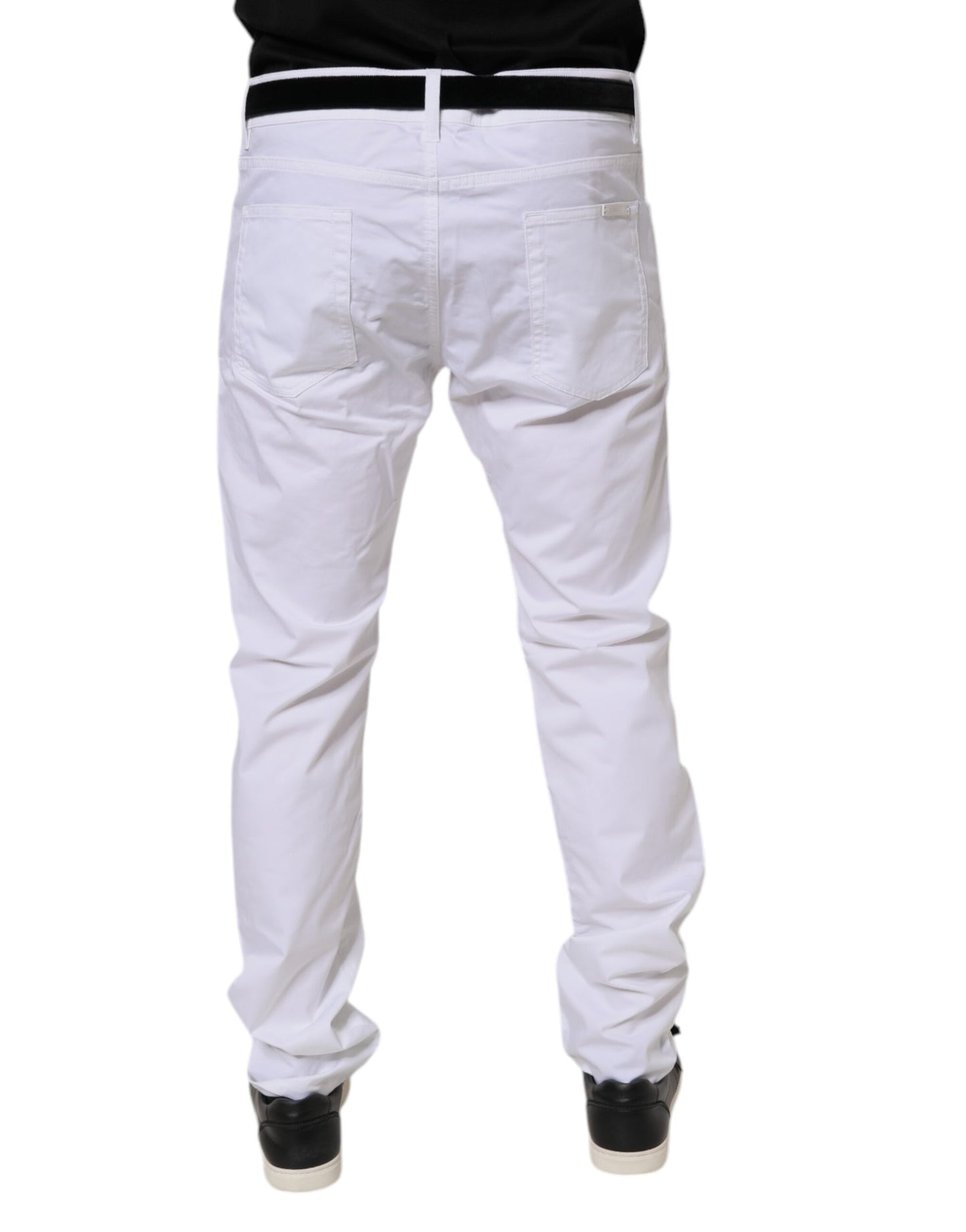 Dolce & Gabbana Vita Bomulls Stretchiga Skinny Klänning Formella Byxor