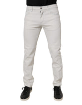 Dolce & Gabbana White Cotton Stretch Skinny Slim Denim Jeans