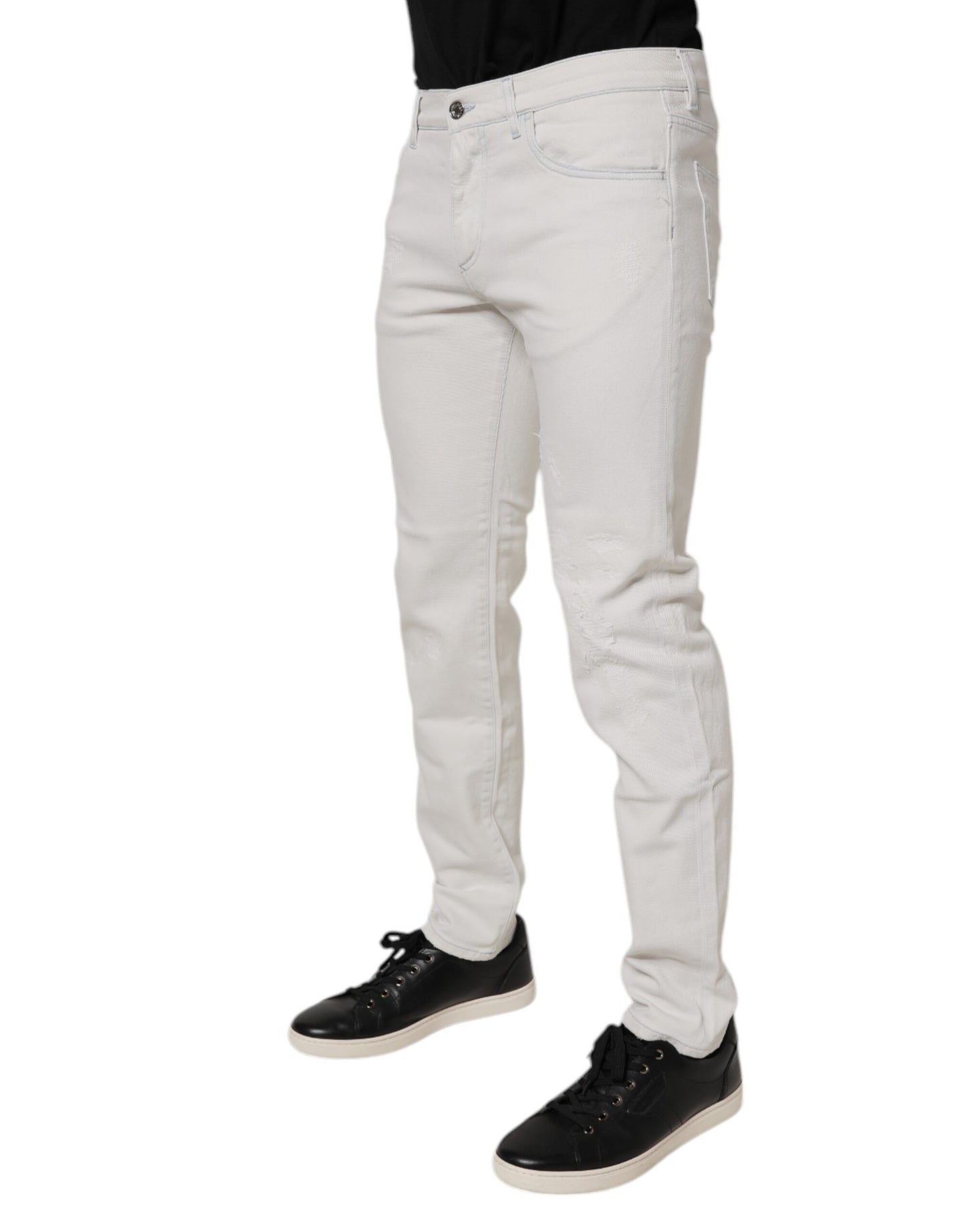 Dolce & Gabbana Vita Bomullsstretchiga Skinny Slim Denim Jeans