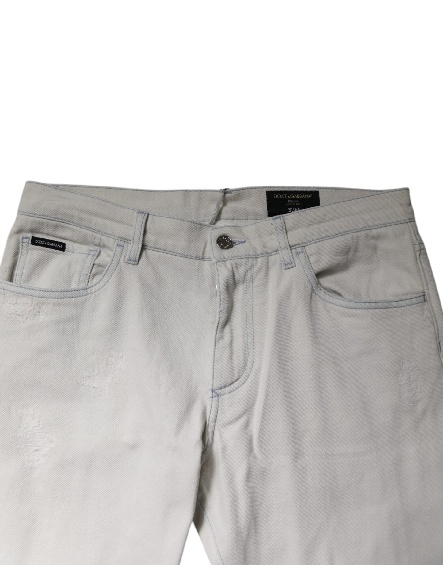 Dolce & Gabbana Vita Bomullsstretchiga Skinny Slim Denim Jeans