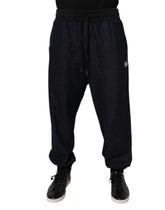 Dolce & Gabbana Black Jacquard Cotton Jogger Sweatpants Pants
