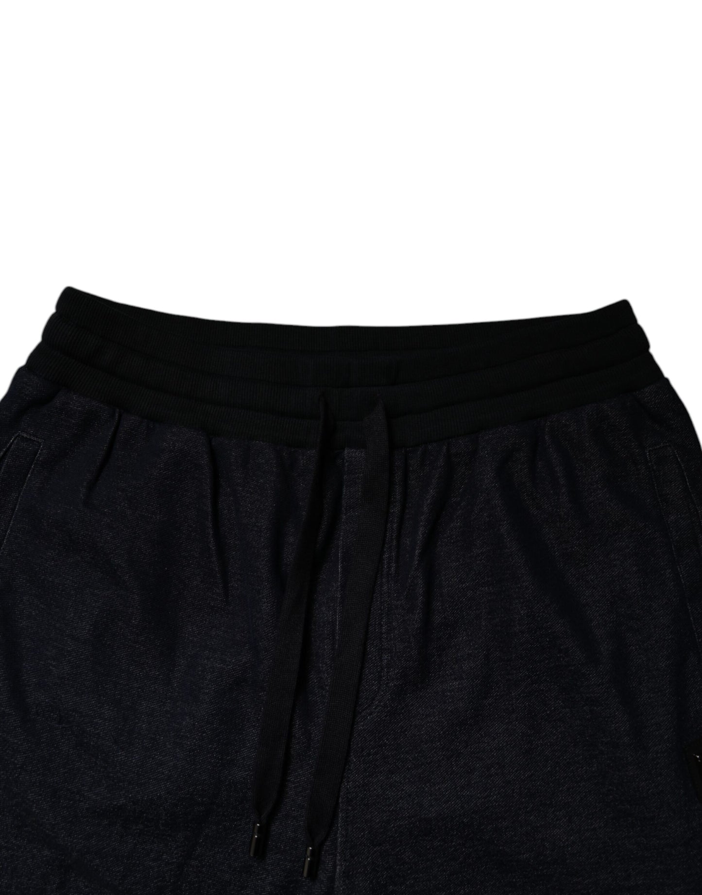 Dolce & Gabbana Svarta Jacquard Bomull Jogger Träningsbyxor Byxor