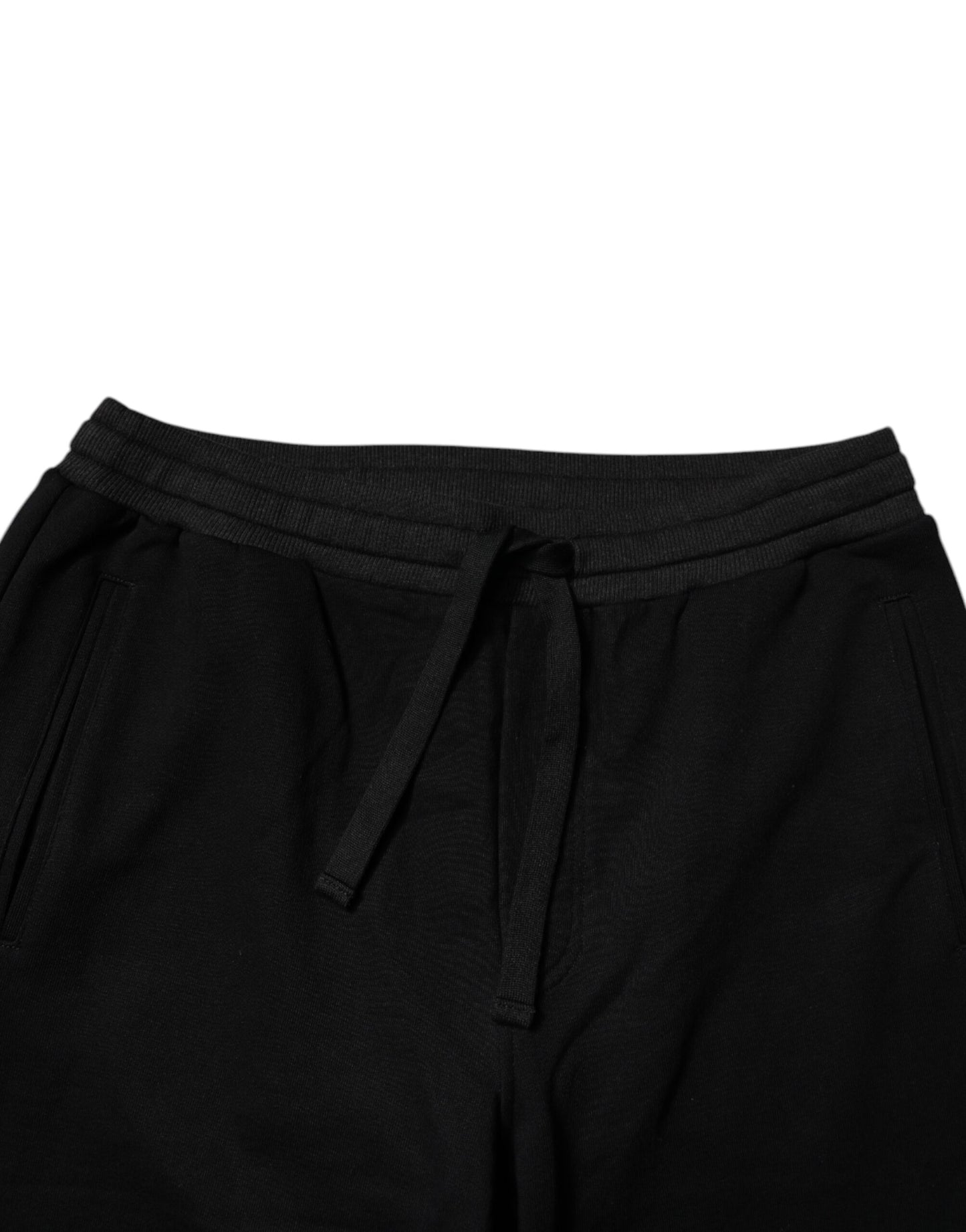 Dolce & Gabbana Svarta Logo Herr Joggingbyxor Bomull Träningsbyxor