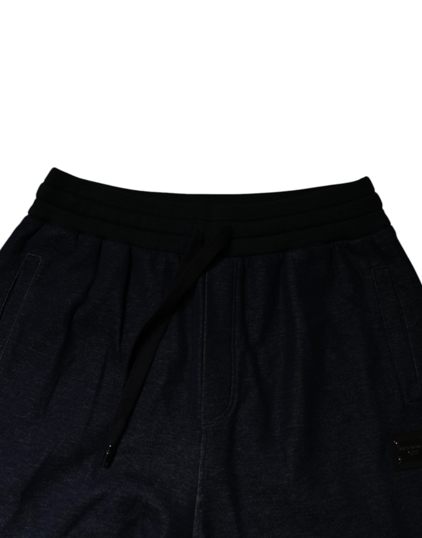 Dolce & Gabbana Svarta Jacquard Jogger Herr Träningsbyxor Byxor