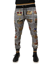 Dolce & Gabbana Multicolor Houndstooth Crown Men Sweatpants Pants