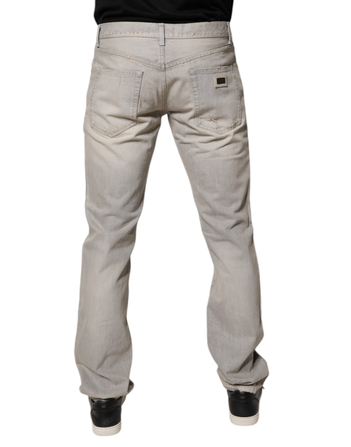 Dolce & Gabbana Ljusgrå Bomulls Skinny Denim Jeans