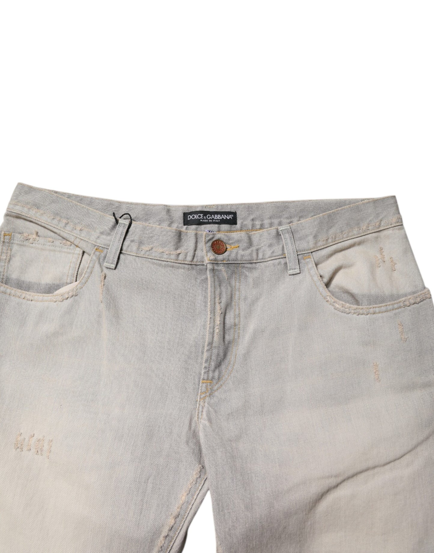 Dolce & Gabbana Ljusgrå Bomulls Skinny Denim Jeans