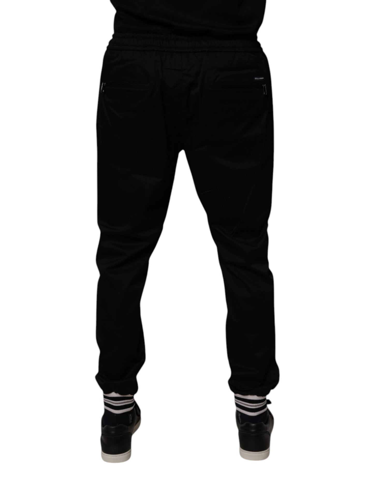 Dolce & Gabbana Svarta Joggerbyxor i Bomull med Stretch