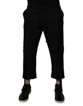 Dolce & Gabbana Black Polyester Men Cropped Pants