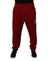 Dolce & Gabbana Red Logo Tape Cotton Jogger Sweatpants Pants