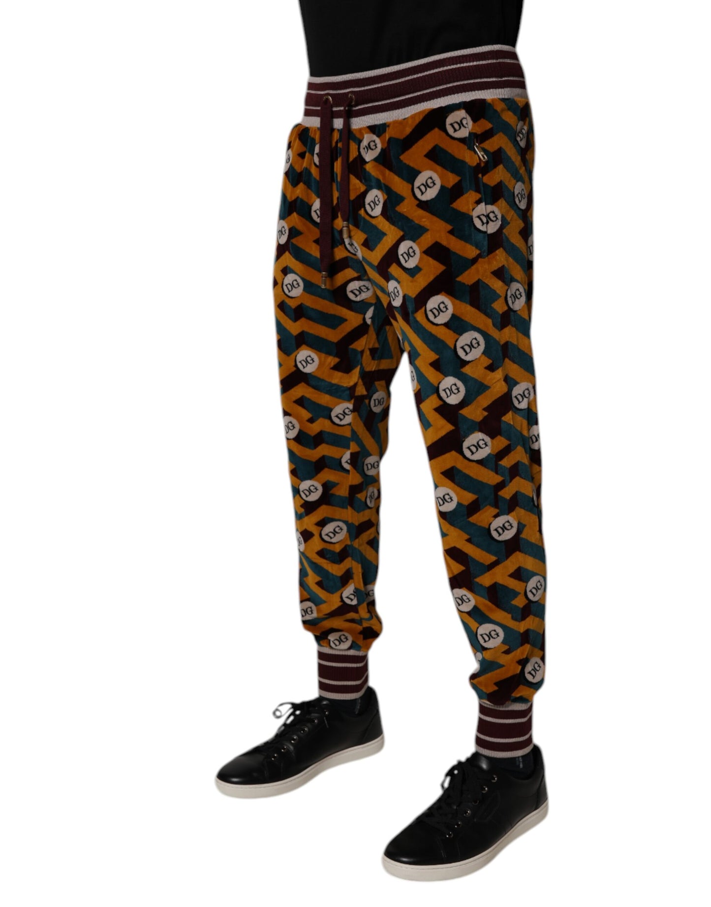 Dolce & Gabbana Flerfärgade Logotypmonogram Jogger Träningsbyxor