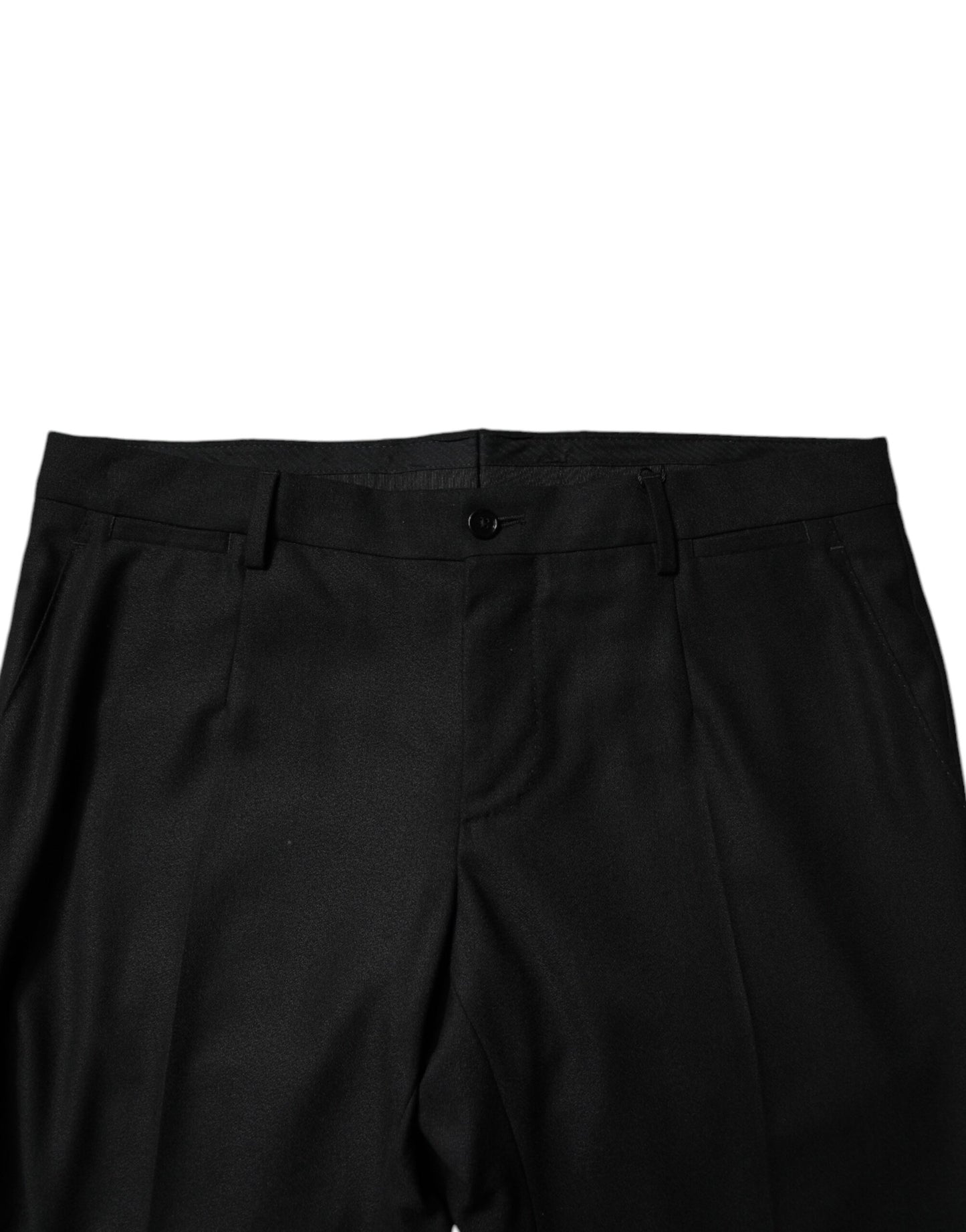 Dolce & Gabbana Svarta Virgin Wool Herrbyxor med smal passform