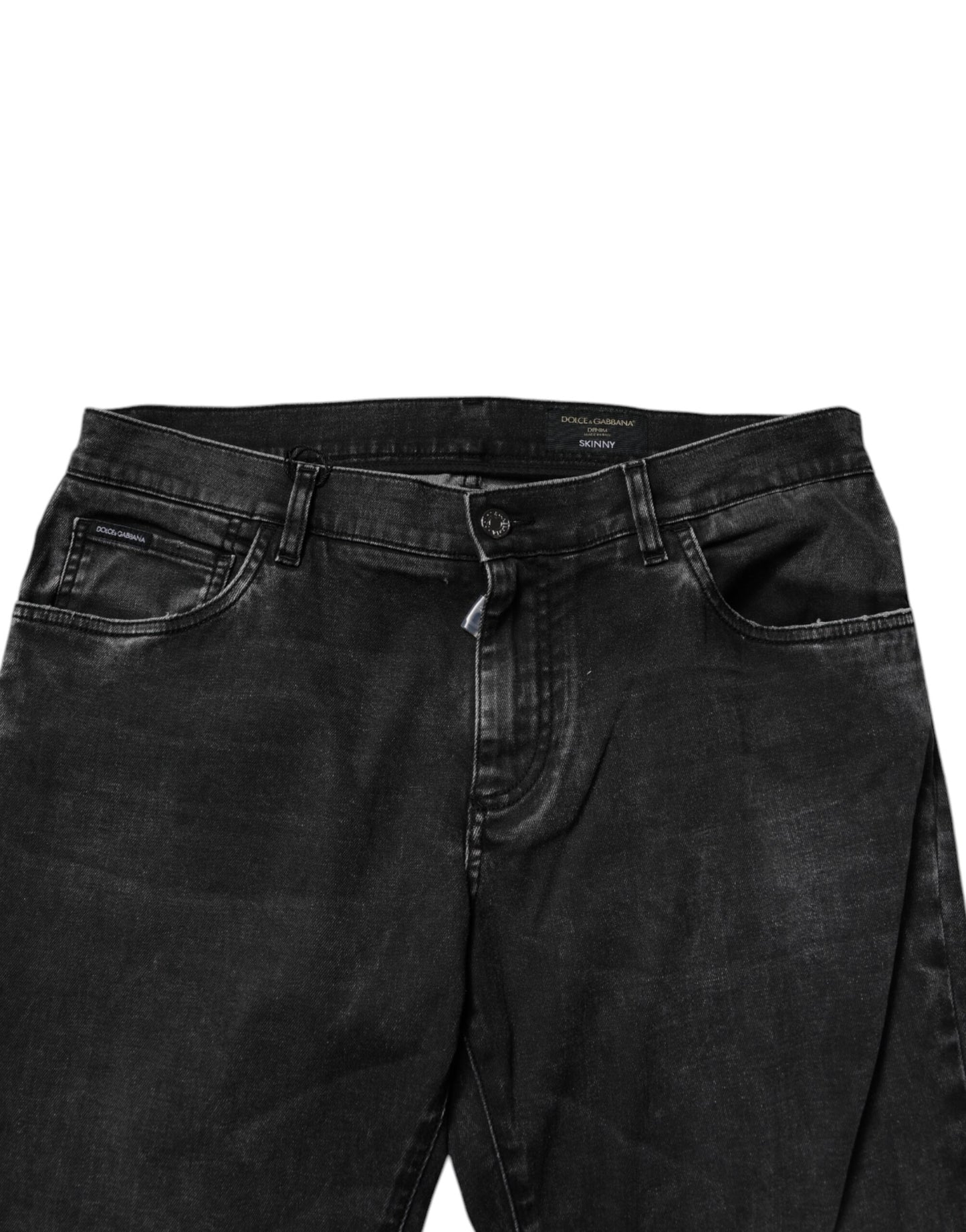 Dolce & Gabbana Svarta Bomullsstretchiga Herr Skinny Denim Jeans