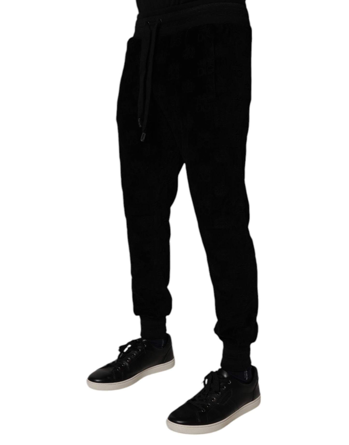 Dolce & Gabbana Svarta Bomull Jogger Herr Träningsbyxor Byxor