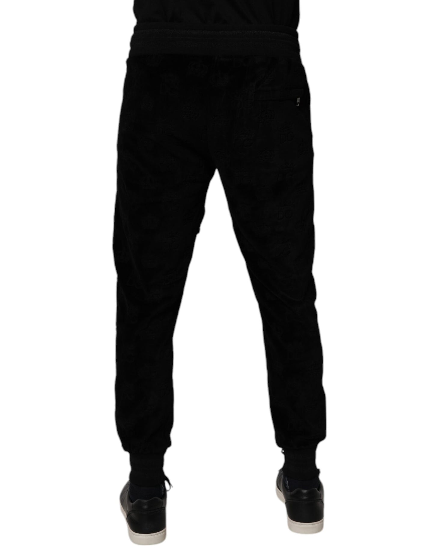 Dolce & Gabbana Svarta Bomull Jogger Herr Träningsbyxor Byxor
