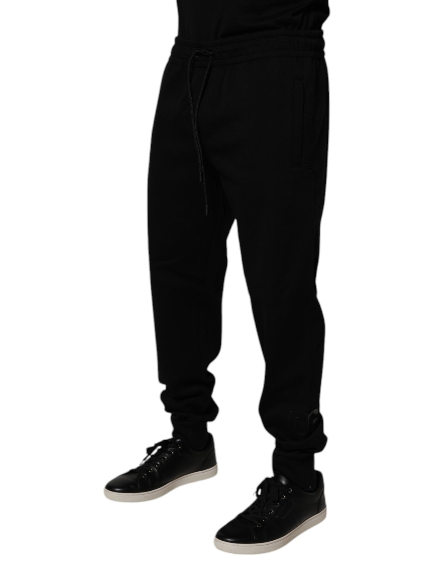 Dolce & Gabbana svarte joggebukser i bomullsblanding