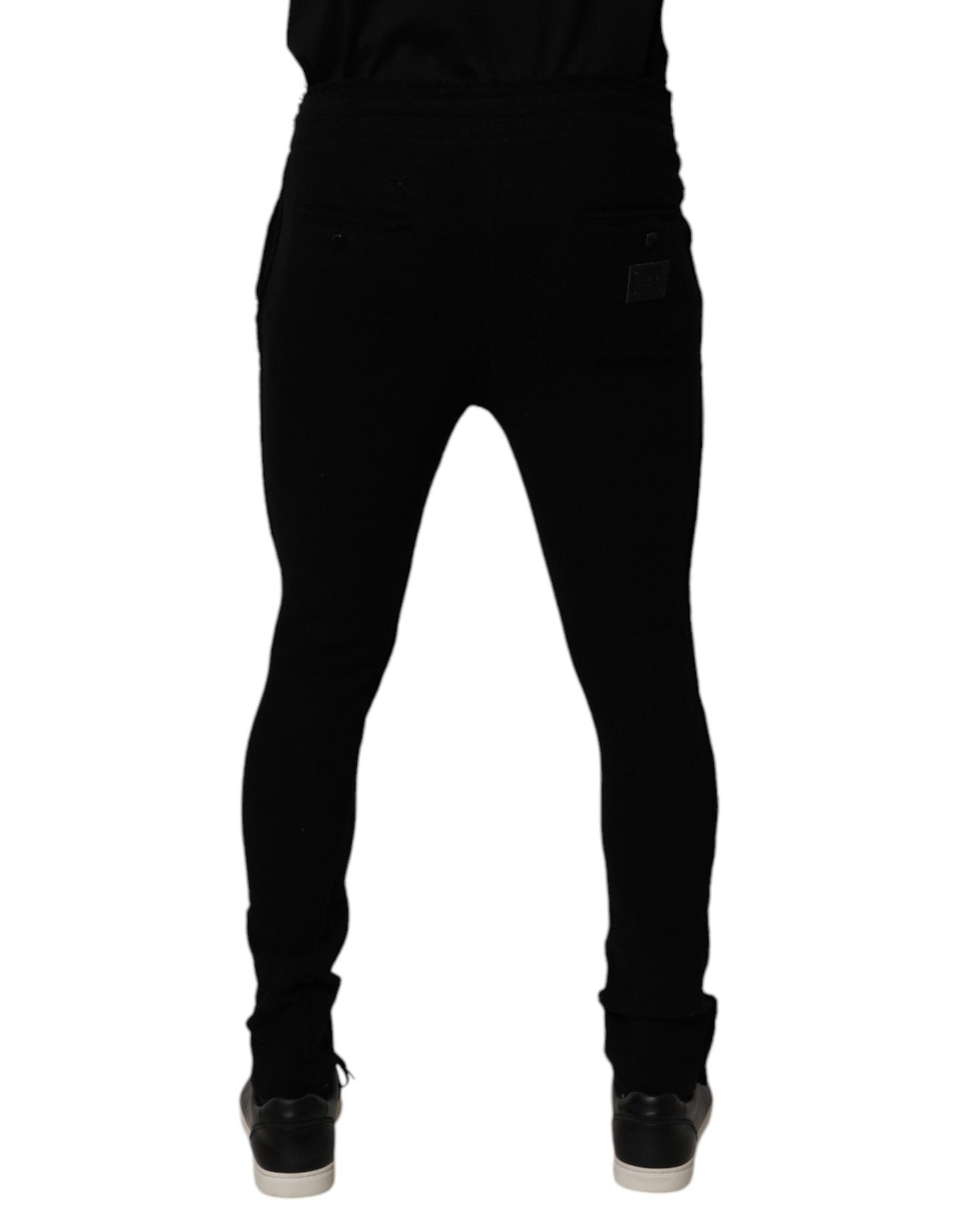 Dolce & Gabbana Svarta Cashmere Jogger Herr Träningsbyxor Byxor