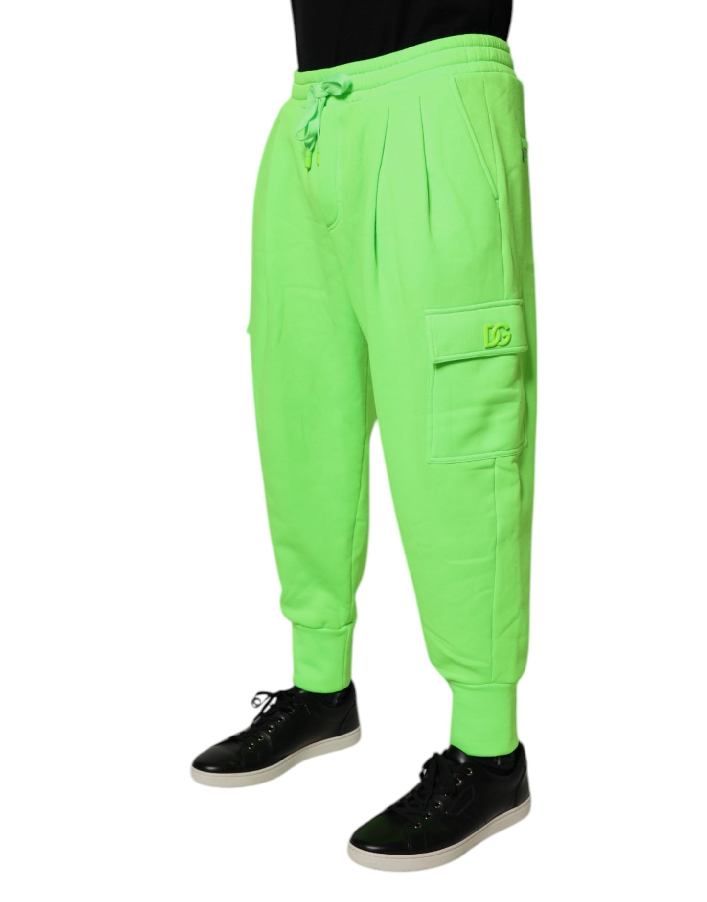 Dolce & Gabbana Neongrønne Cargo Jogger Herre Joggebukser Bukser