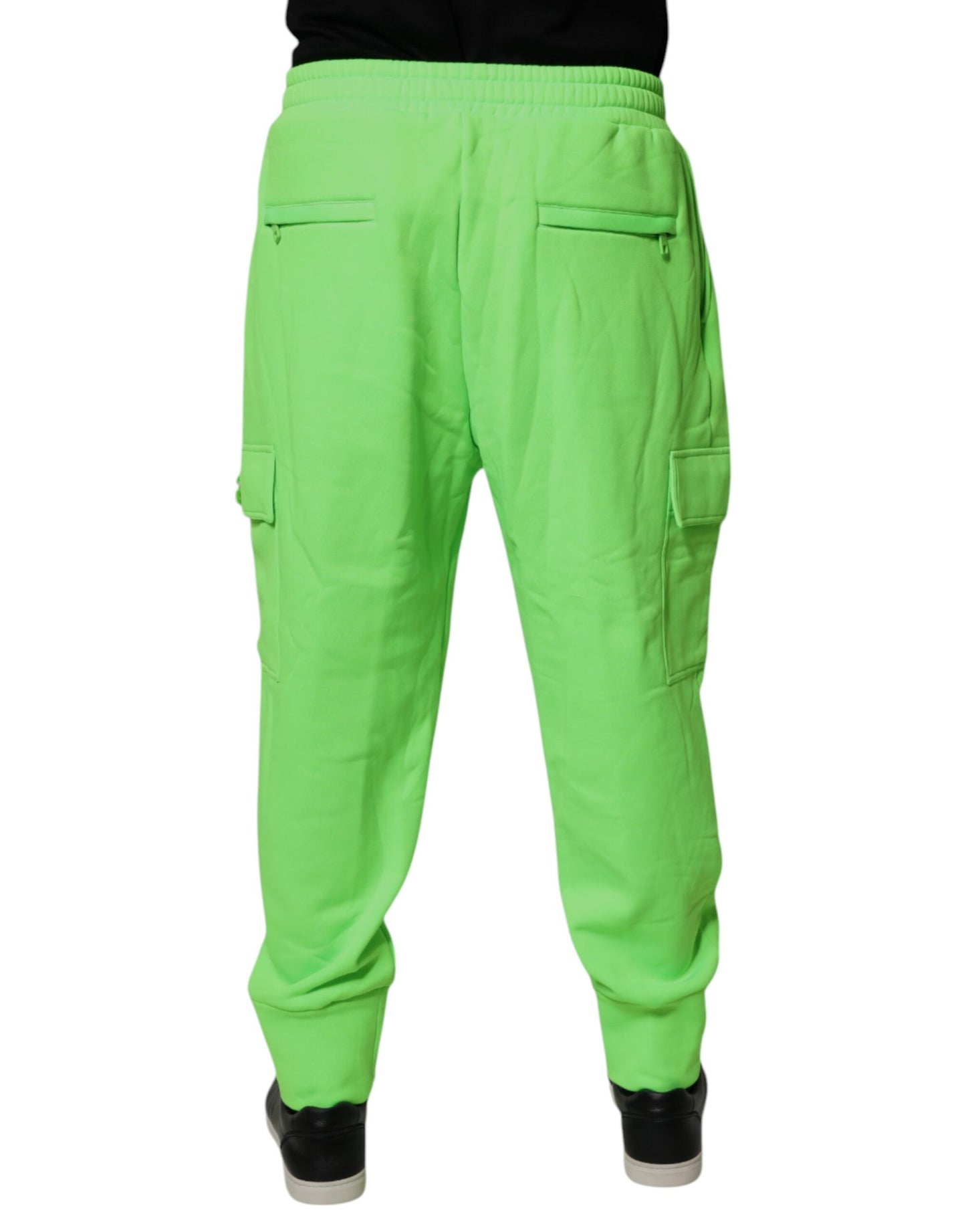 Dolce & Gabbana Neon Green Cargo Jogger Herr Träningsbyxor Byxor