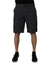 Dolce & Gabbana Dark Gray Cotton Mid Waist Men Bermuda Shorts