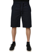 Dolce & Gabbana Dark Blue Cotton Bermuda Sweatshorts Shorts