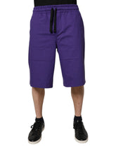 Dolce & Gabbana Purple Cotton Men Bermuda Sweatshorts Shorts
