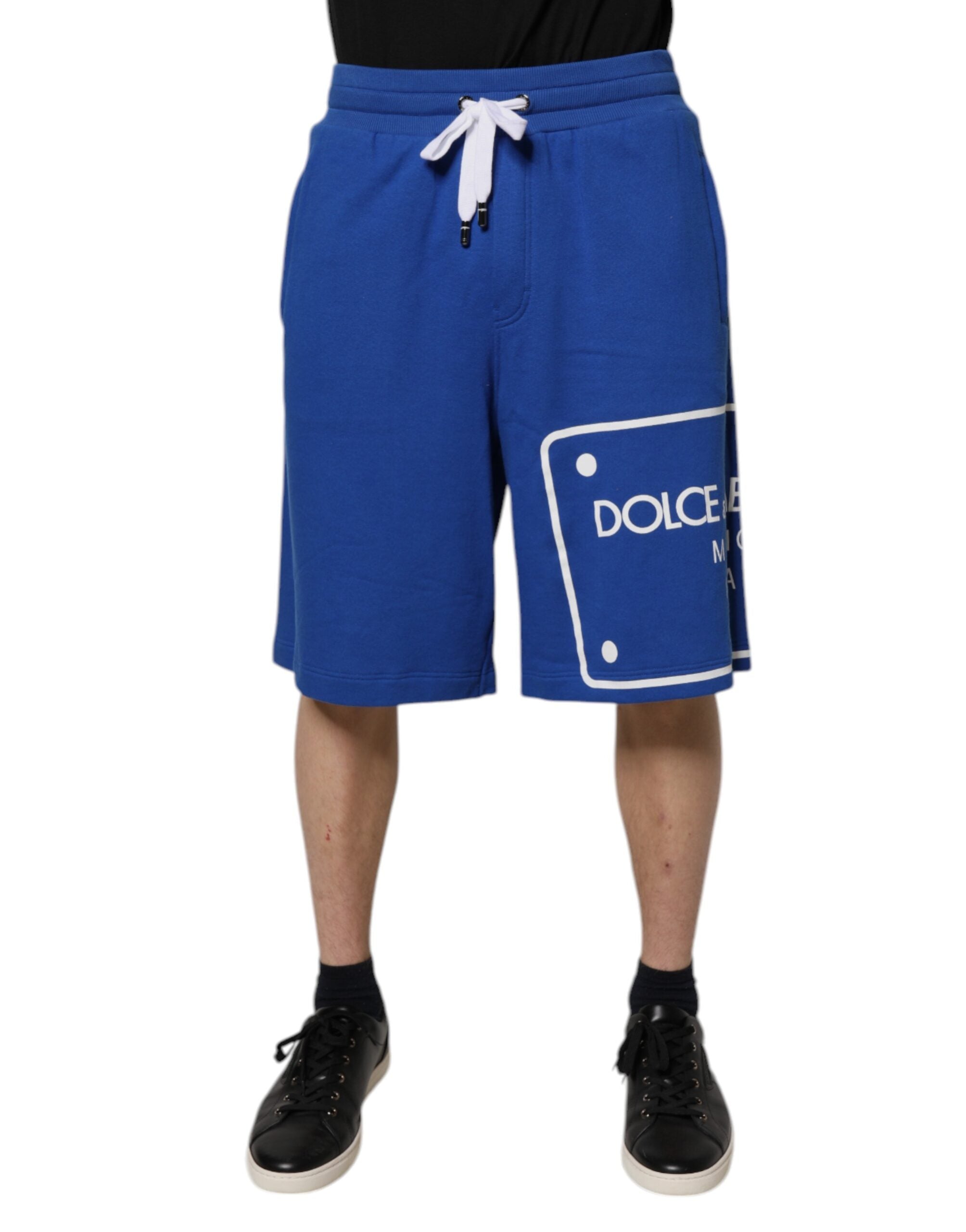 Blåa Bermuda-shorts med logotyp och bomull