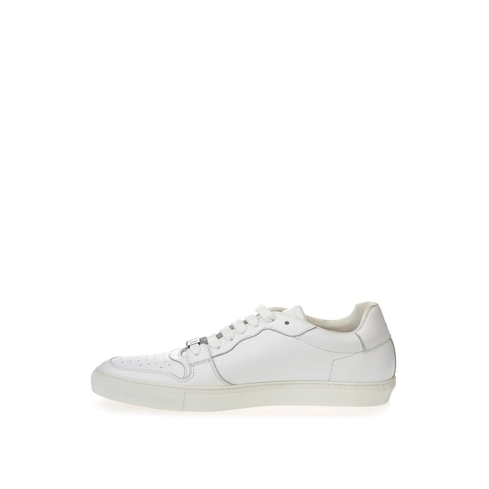 Roberto Cavalli Vita Lädersneakers Lyxiga Skor