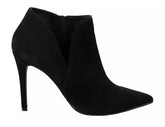 Steve Madden Black Suede Leather Stiletto Heels Boots Shoes