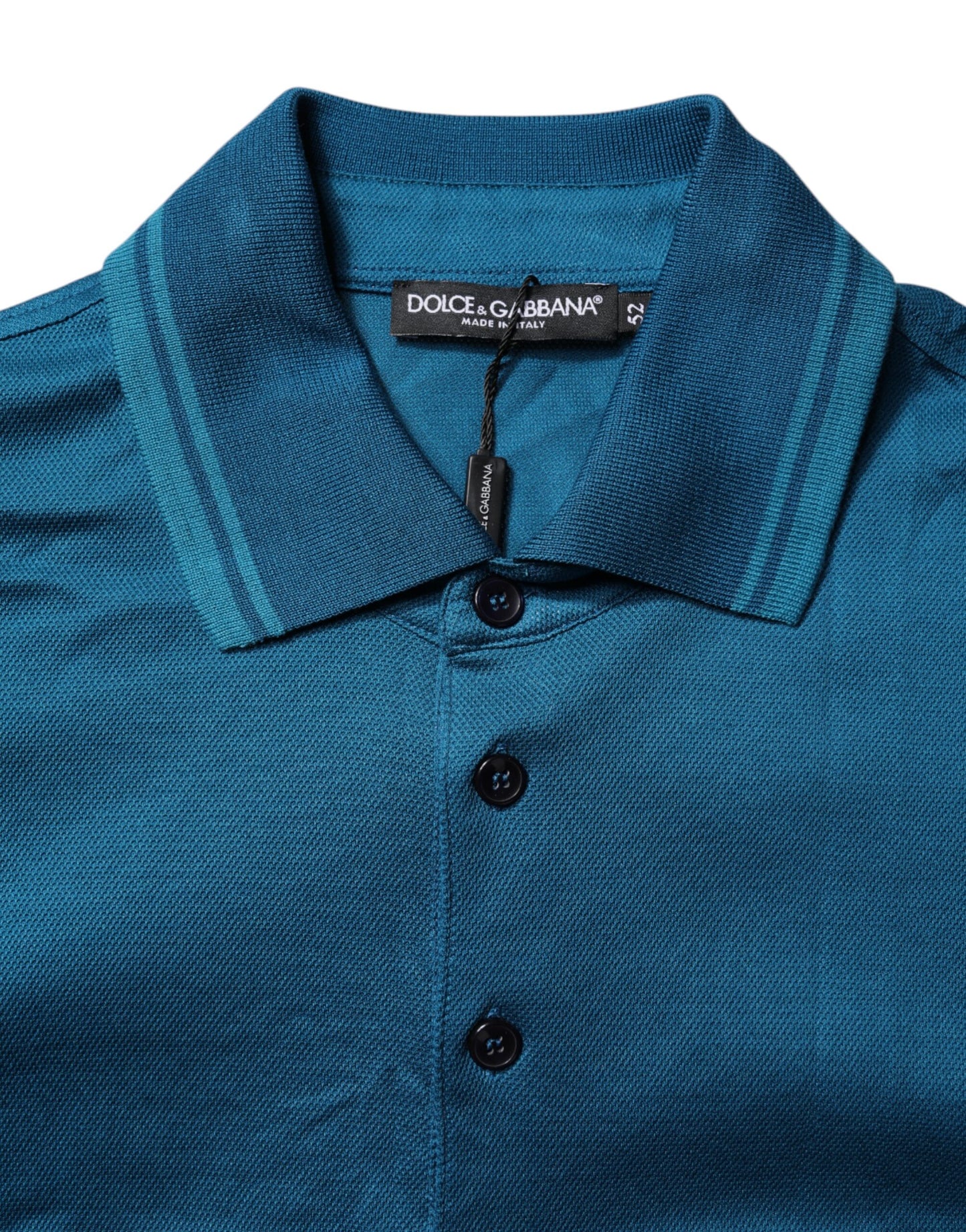 Dolce & Gabbana Blå Logo Bomull Herre Poloskjorte T-skjorte