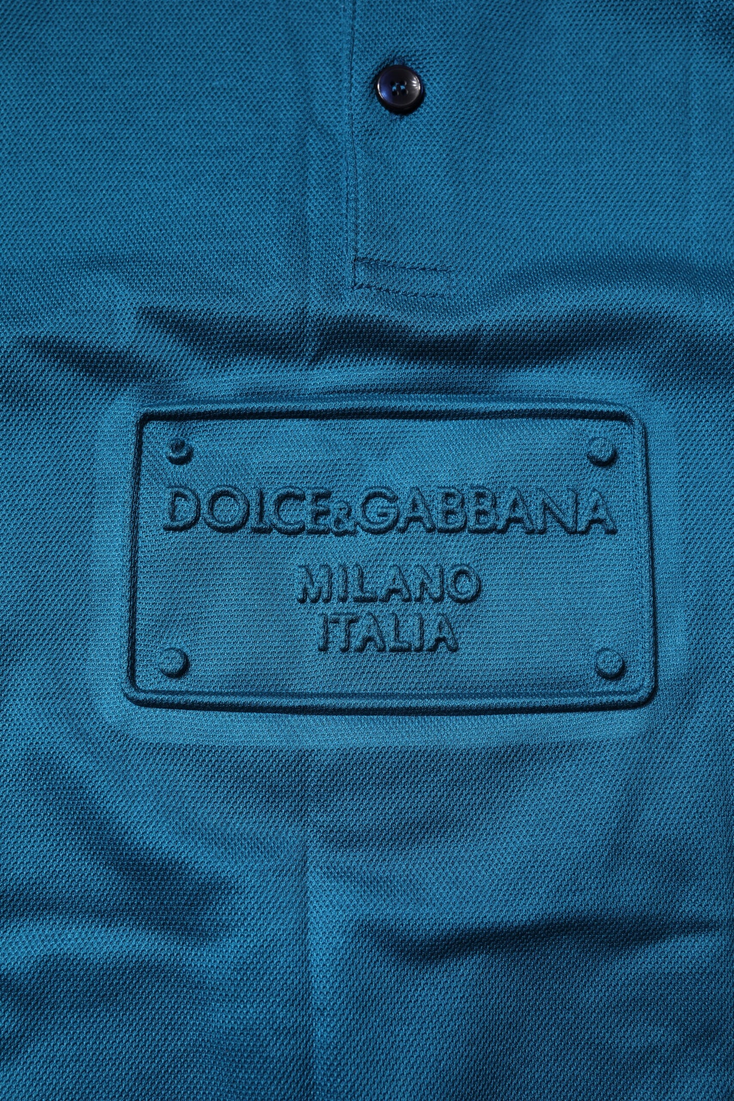 Dolce & Gabbana Blå Logo Bomull Herre Poloskjorte T-skjorte