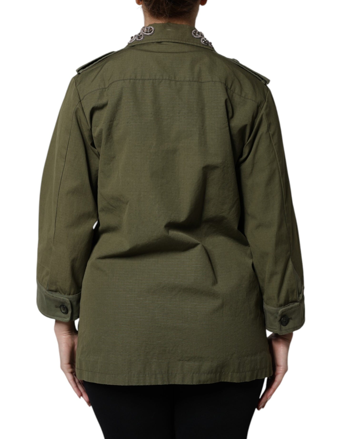Dolce & Gabbana Militärgrön Queen Embellished Jacket