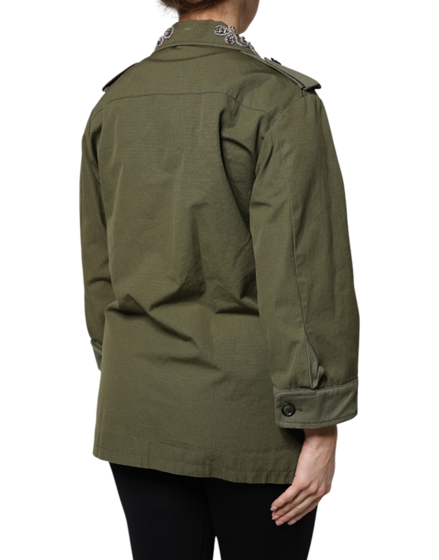 Dolce & Gabbana Militärgrön Queen Embellished Jacket