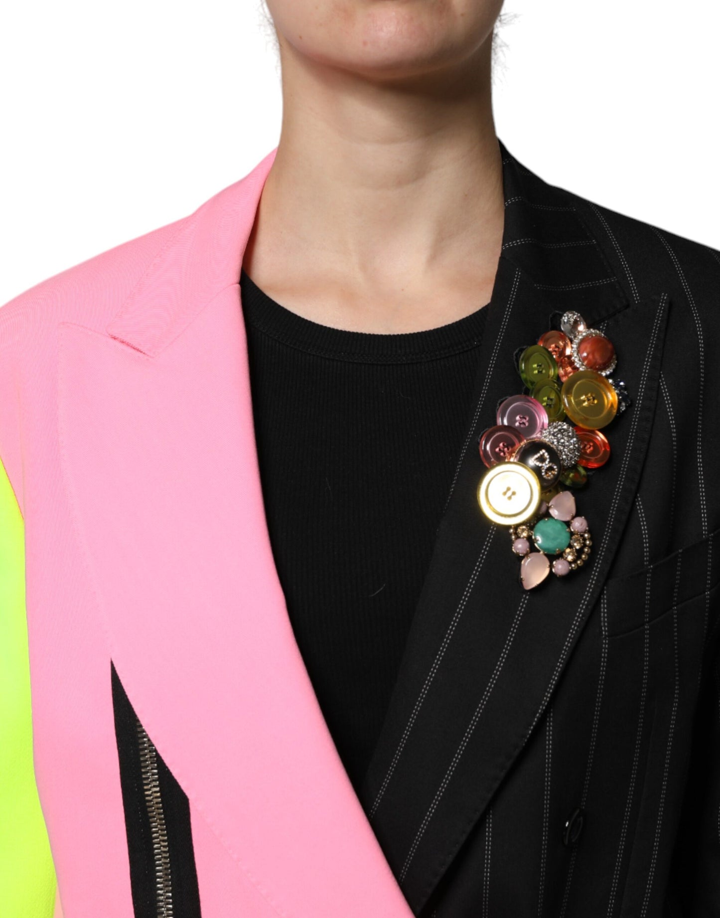Dolce & Gabbana Flerfarget Patchwork Utsmykket Kåpejakke