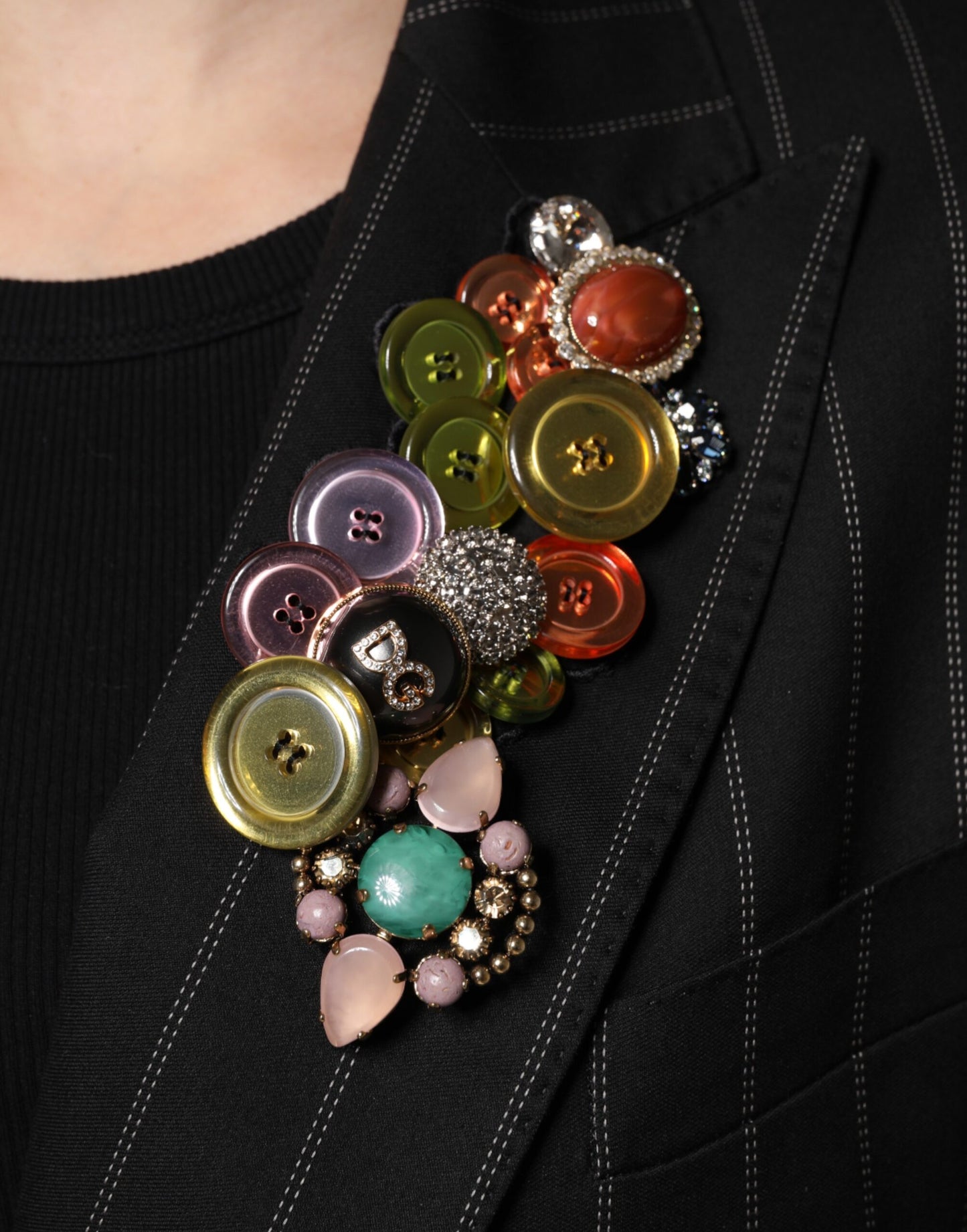 Dolce & Gabbana Flerfarget Patchwork Utsmykket Kåpejakke