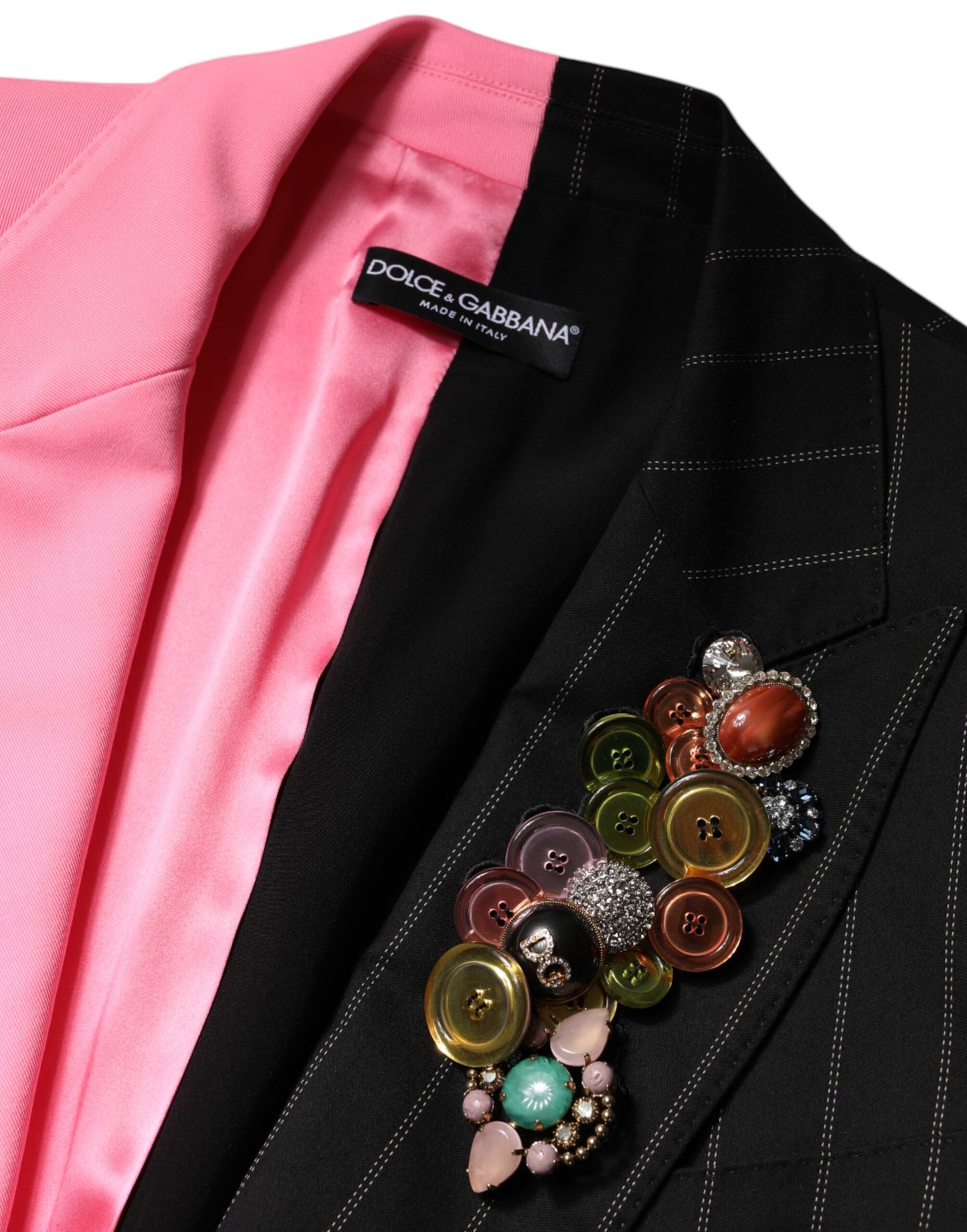 Dolce & Gabbana Flerfarget Patchwork Utsmykket Kåpejakke