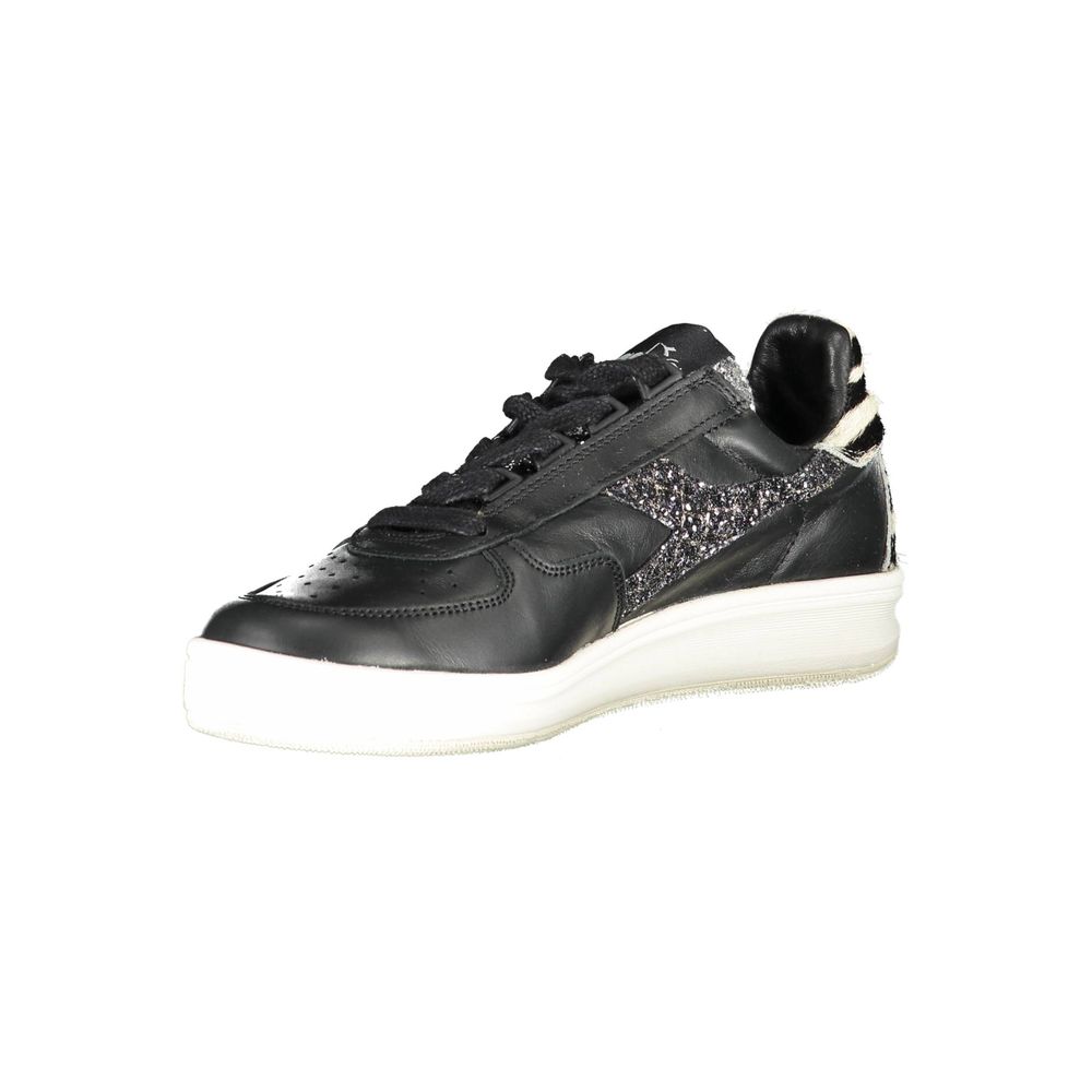 Diadora svarta lädersneakers för kvinnor