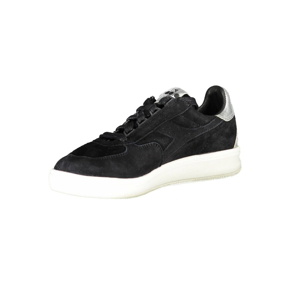 Diadora svarta lädersneakers för kvinnor