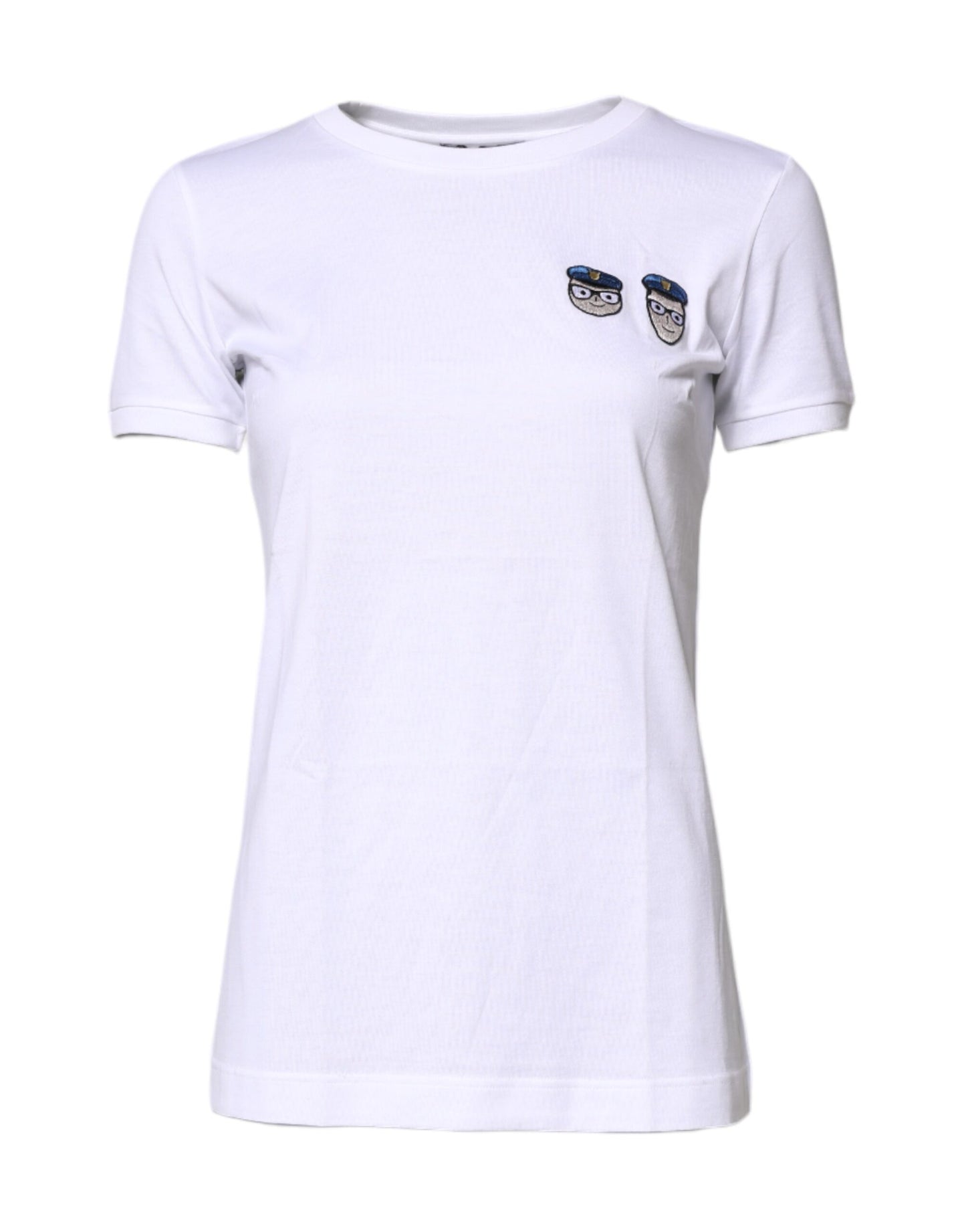 Dolce & Gabbana Vit #DGFamily Bomulls-T-shirt Med Rund Hals
