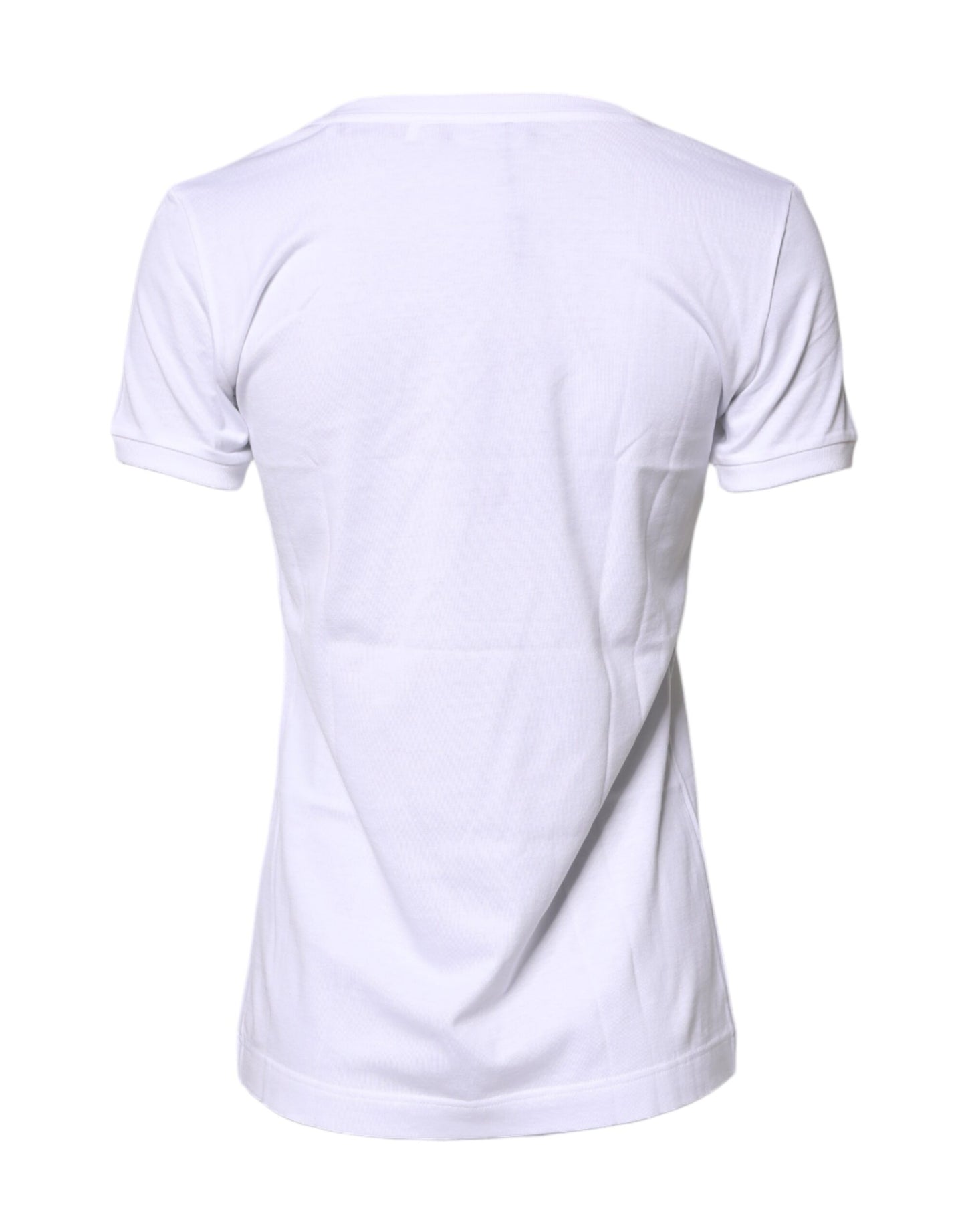 Dolce & Gabbana Vit #DGFamily Bomulls-T-shirt Med Rund Hals