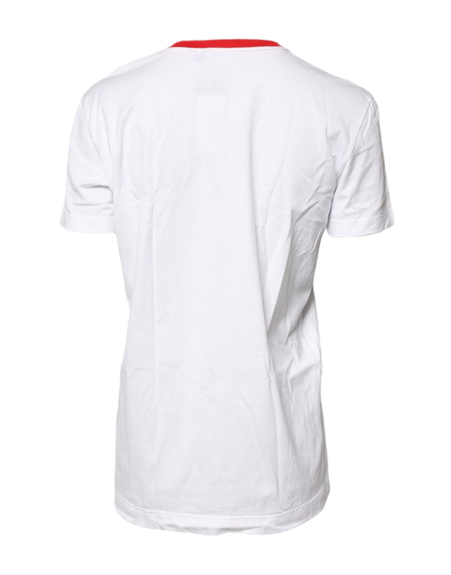 Dolce & Gabbana Vit T-shirt med rund hals och grafiskt tryck i bomull