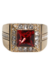 Dolce & Gabbana Guldfärgad Sterlingsilverring i 925 kristaller