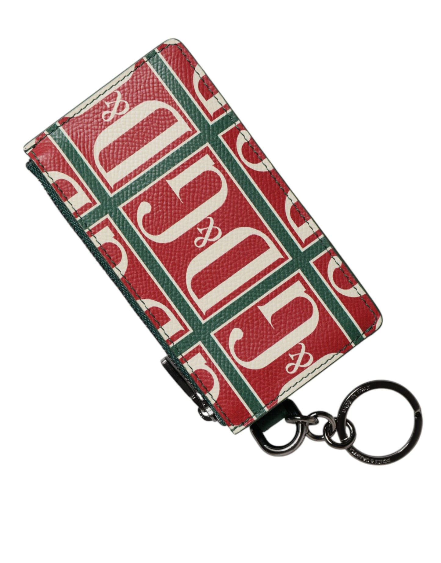Dolce & Gabbana Grønn Kalveskinn Lommebok med Logotrykk og Monogram i Kortholder