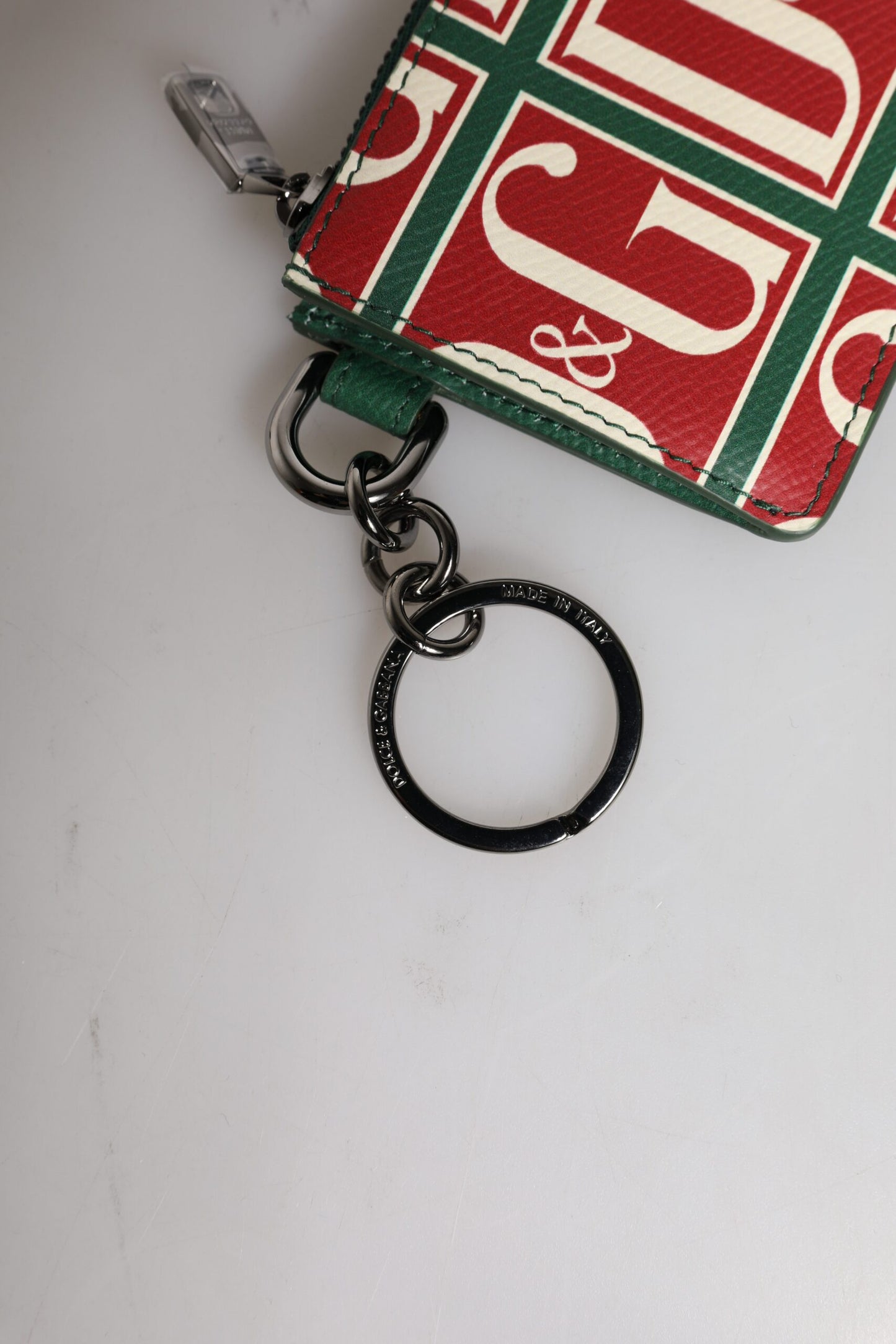 Dolce & Gabbana Grønn Kalveskinn Lommebok med Logotrykk og Monogram i Kortholder