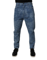 Dolce & Gabbana Blue Tie Dye Cotton Skinny Men Denim Jeans