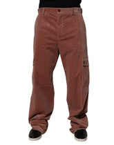 Dolce & Gabbana Brown Corduroy Cotton Cargo Men Denim Jeans