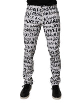 Dolce & Gabbana White Cotton Logo Print Skinny Denim Jeans
