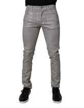 Dolce & Gabbana Gray Cotton Stretch Men Slim Fit Denim Jeans