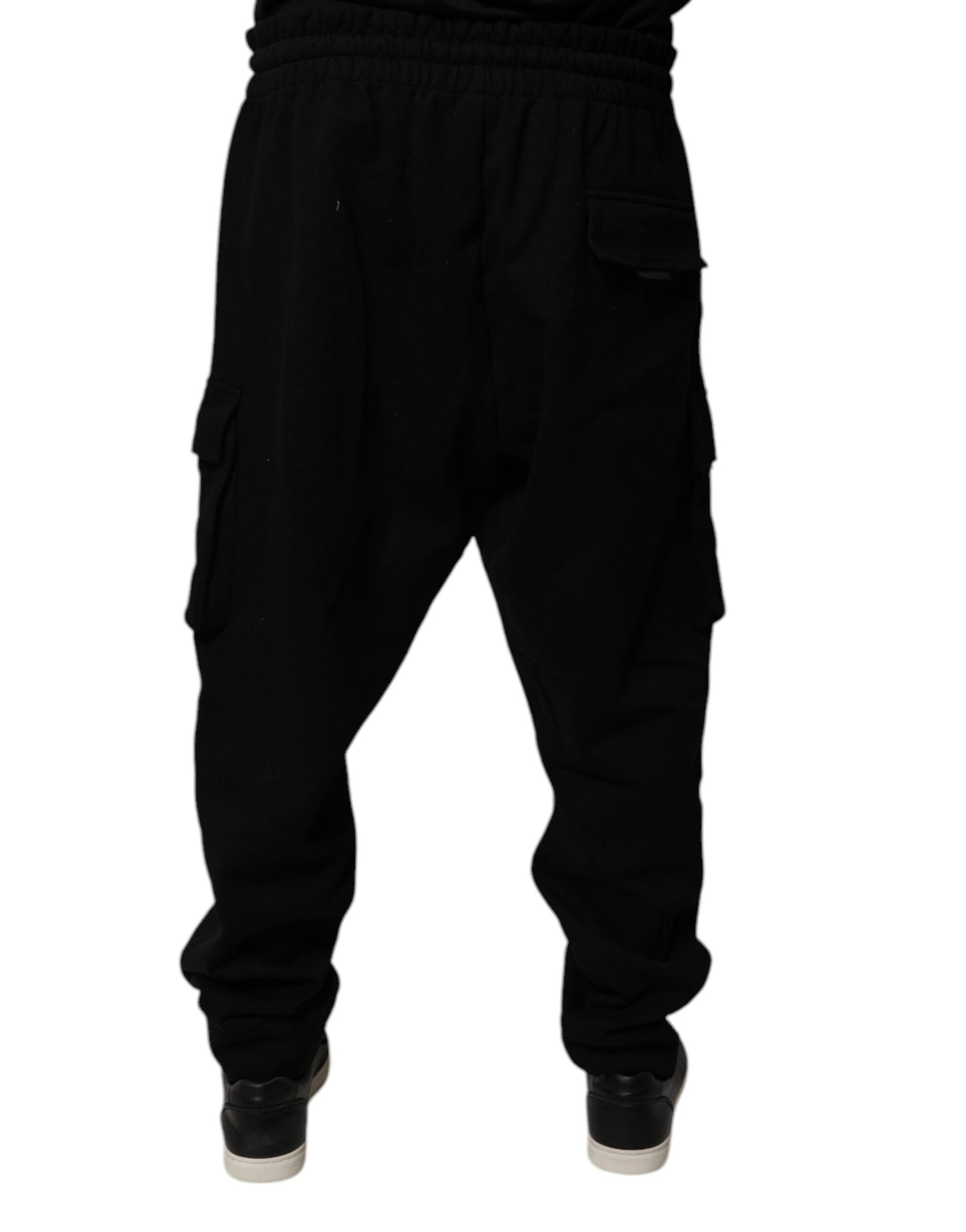 Dolce & Gabbana svarte bomullsjogger cargo joggebukser